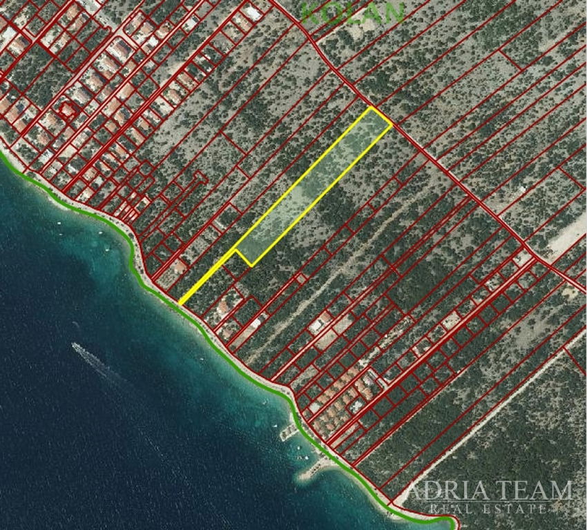 POZEMEK, ZÓNA T2, PRVNÍ ŘADA U MOŘE, PAG - KOLAN