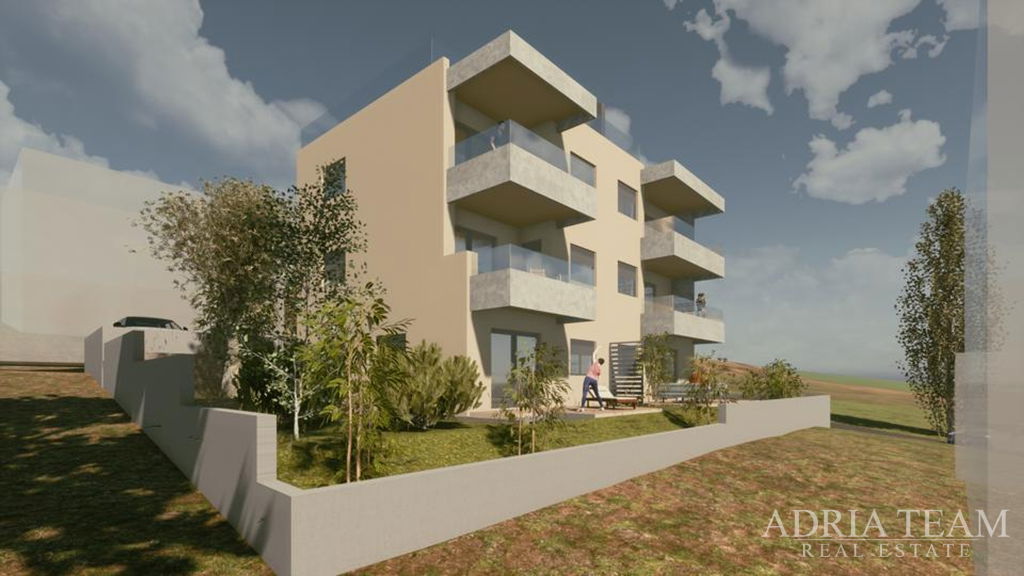 APARTMÁN A0 V BYTOVÉM DOMĚ V NOVOSTAVBĚ, KRÁSNÝ VÝHLED, 45m OD MOŘE - VINJERAC