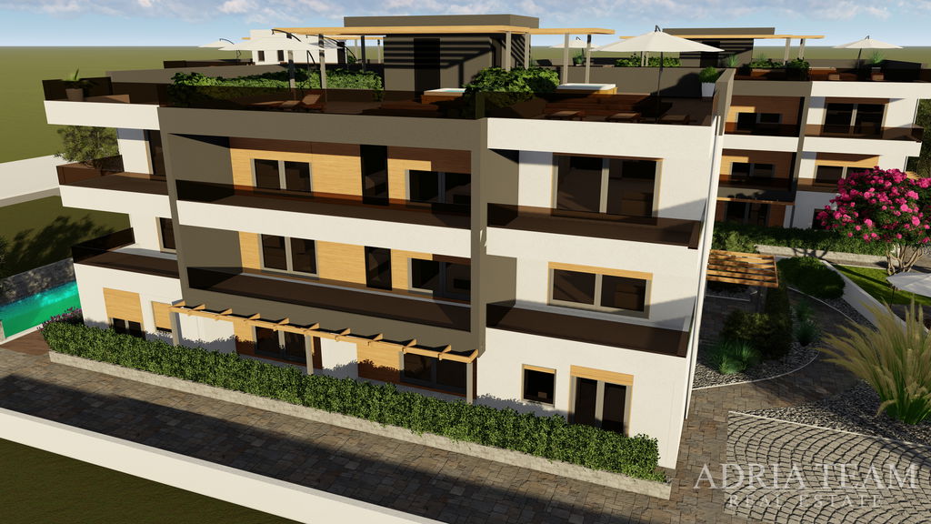 LUXUSNÍ APARTMÁN V BYTOVÉM DOMĚ, 70m OD MOŘE - PRIVLAKA, ZADAR