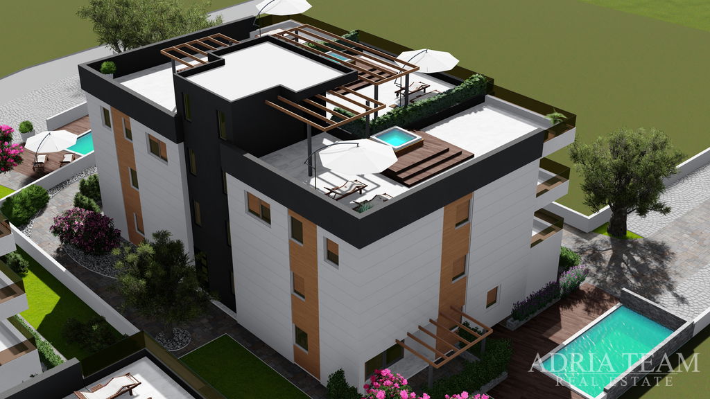 LUXUSNÍ APARTMÁN V BYTOVÉM DOMĚ, 70m OD MOŘE - PRIVLAKA, ZADAR