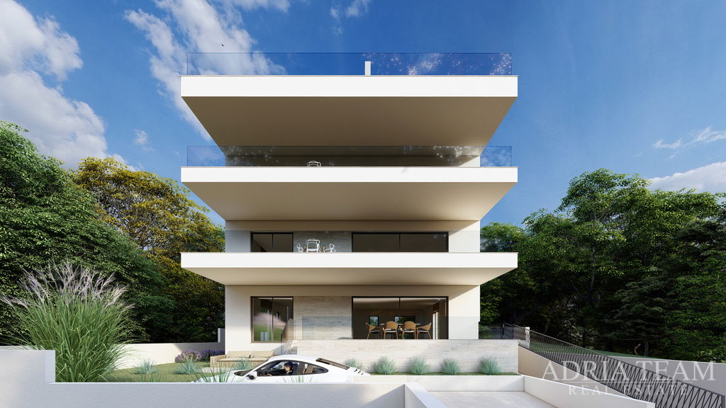 APARTMÁN S1 VZDÁLENÝ 120m OD MOŘE, VÝHLED NA MOŘE, NOVOSTAVBA - DIKLO, ZADAR