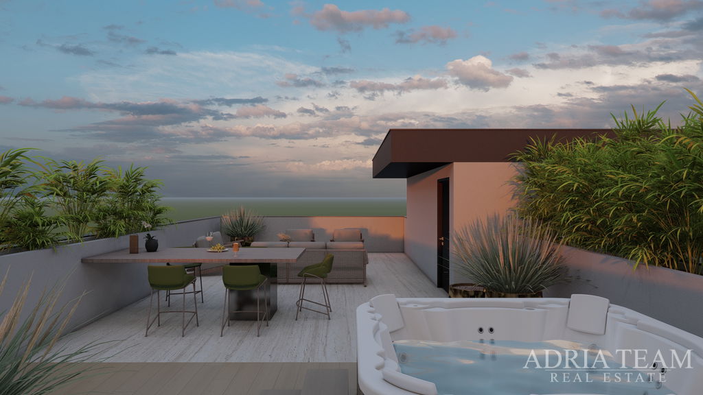 APARTMÁN S5, VE VZDÁLENOSTI 300m OD PLAŽE, NOVOSTAVBA, VÝHLED NA MOŘE - PRIVLAKA