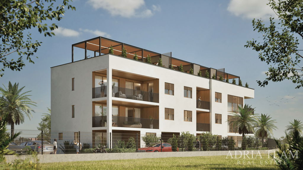NOVOSTAVBA – 3-LOŽNICOVÝ APARTMÁN S TERASOU A 2 PARKOVACÍMI MÍSTY – NIN, ZADAR