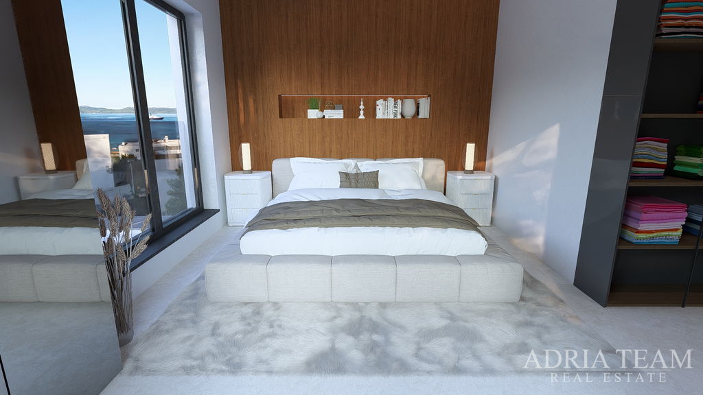 APARTMÁN S2 VZDÁLENÝ 120m OD MOŘE, VÝHLED NA MOŘE, NOVOSTAVBA - DIKLO, ZADAR