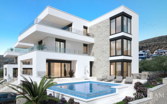 MODERNÍ VILA, 50m OD MOŘE, NOVOSTAVBA, NÁDHERNÝ VÝHLED – VINJERAC nemovitost na prodej