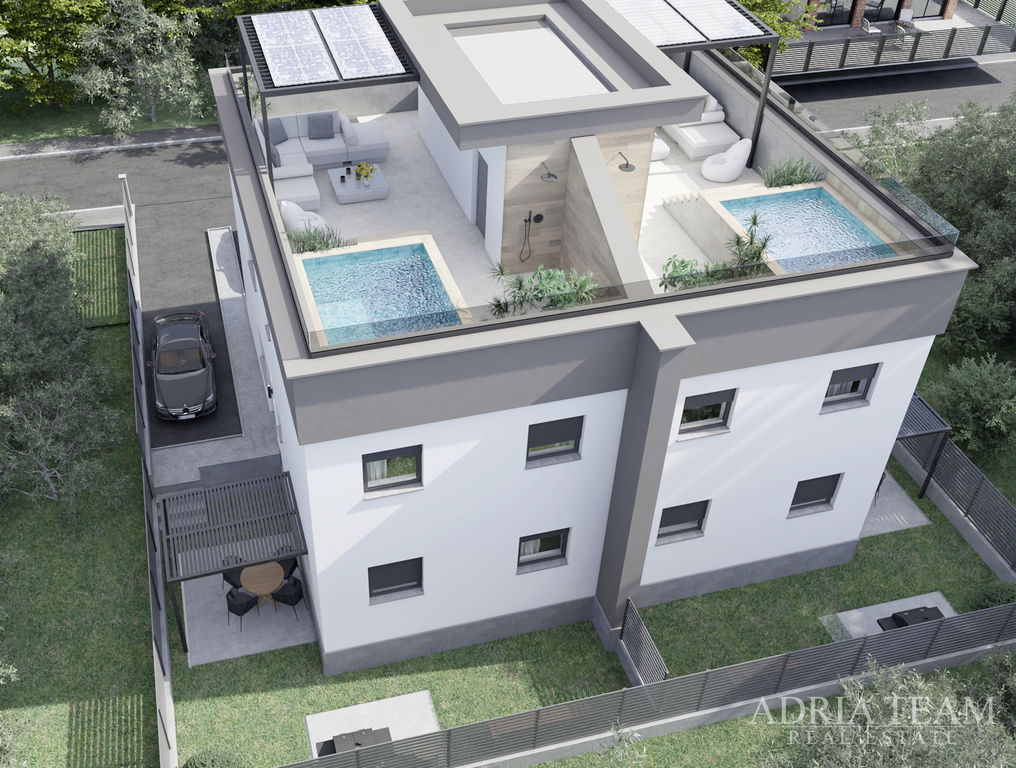 LUXUSNÍ BYT S STŘEŠNÍ TERASOU – NOVOSTAVBA – 1. PATRO – OSTROV VIR