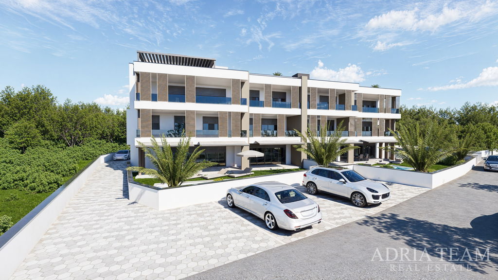 KRÁSNÝ APARTMÁN, NOVOSTAVBA, PRVNÍ ŘADA U MOŘE – ZATON, NIN