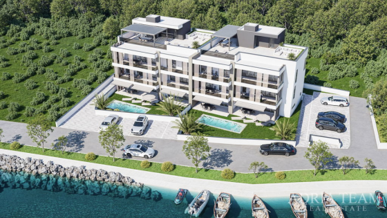 KRÁSNÝ APARTMÁN, NOVOSTAVBA, PRVNÍ ŘADA U MOŘE – ZATON, NIN nemovitost na prodej