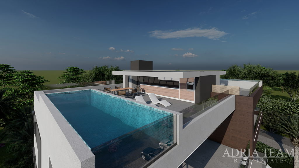 PENTHOUSE S VÝHLEDEM NA MOŘE, 20m OD MOŘE – ZATON, NIN