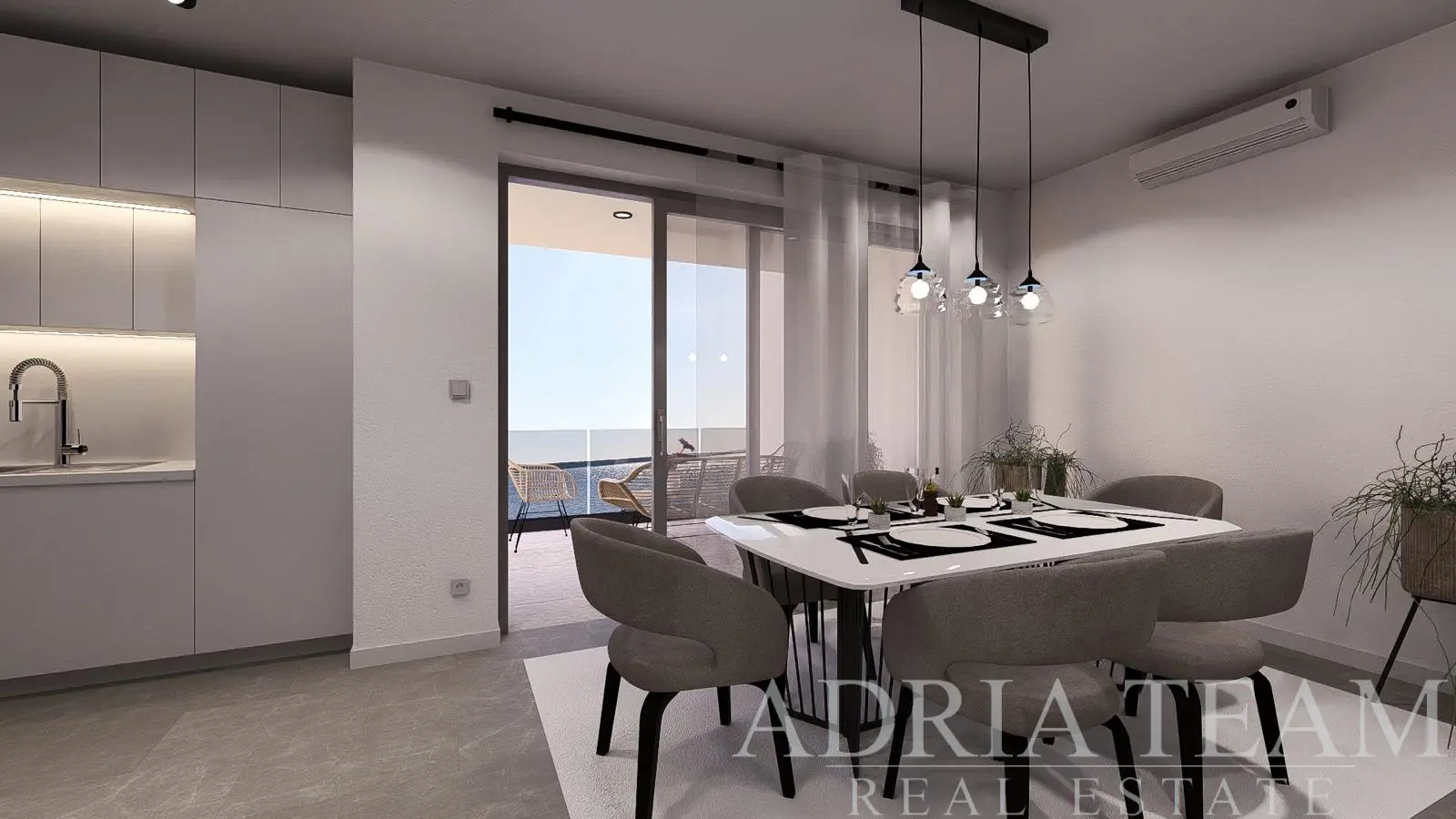 EXKLUZIVNÍ PENTHOUSE S PROSTORNOU TERASOU A VÍCE VENKOVNÍMI PROSTORY – MANDRE, PAG