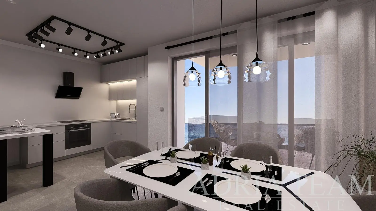 EXKLUZIVNÍ PENTHOUSE S PROSTORNOU TERASOU A VÍCE VENKOVNÍMI PROSTORY – MANDRE, PAG